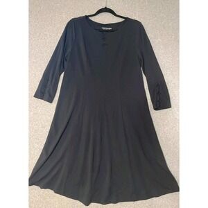 Soft Surroundings Dress Womens‎ Large A Line Cut Outs Classic Black LBD